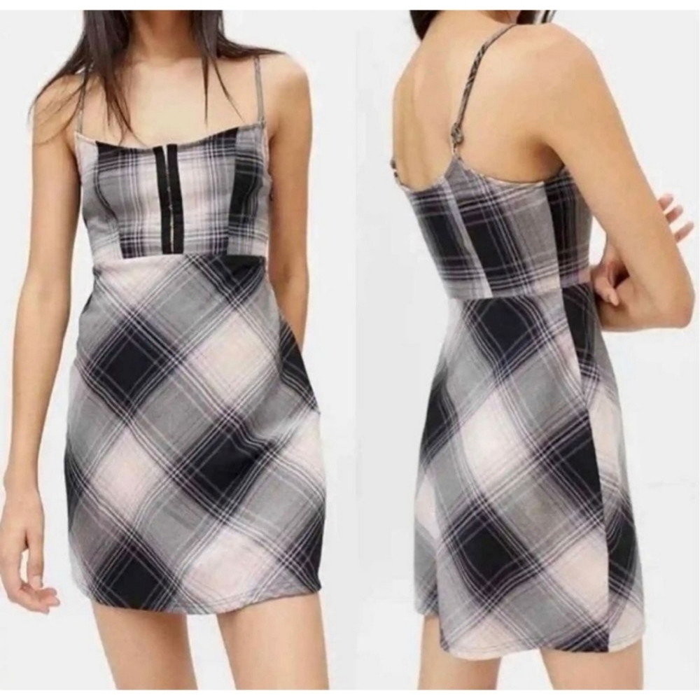 Urban Outfitters Keya Plaid Hook & Eye Mini Dress View 2